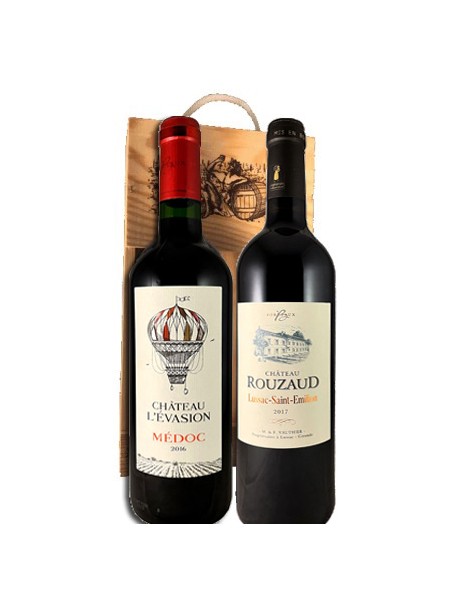 Coffret bois Médoc-Lussac-st-émilion